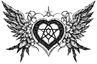 Heartagram tattoo design idea