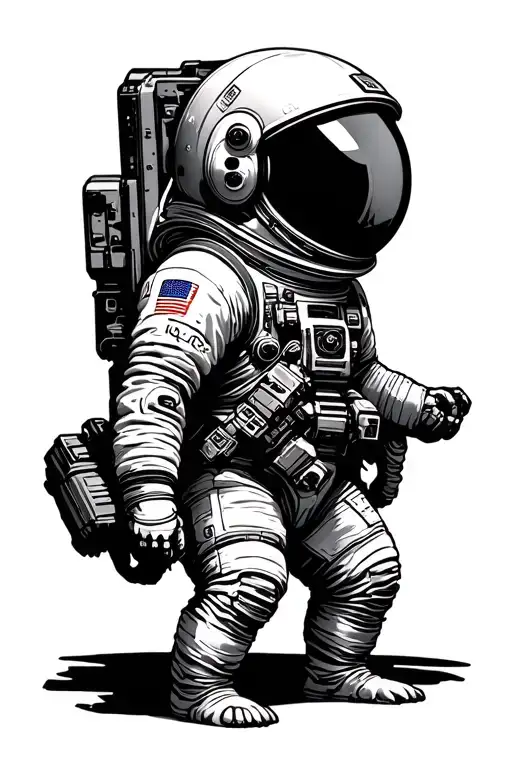 astronaut and destiny 2 tattoo design idea