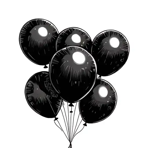 balloon for a face tattoo design idea