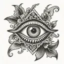 dark and creepy eye tattoo design idea