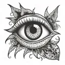 dark and creepy eye tattoo design idea