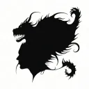 bipolar affectivity dragon two heads  tattoo design idea