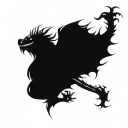 bipolar affectivity dragon two heads  tattoo design idea