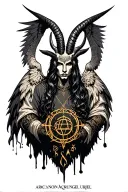 arcangel Uriel with capricorn zodiac sign tattoo design idea