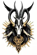 arcangel Uriel with capricorn zodiac sign tattoo design idea