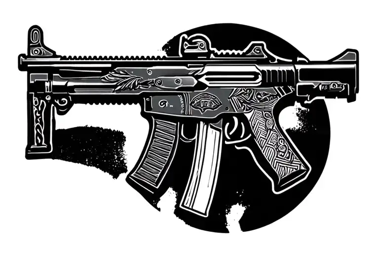 1312 with ak-47 on belly tattoo design idea