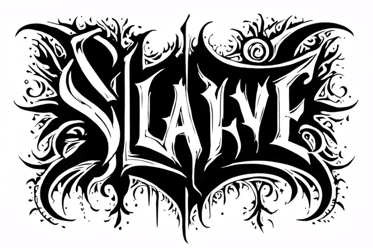 Inscription "Slave" tattoo design idea