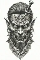 Zombie samurai tattoo design idea