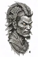 Zombie samurai tattoo design idea