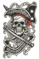 death before dishonor pirate flag tattoo design idea