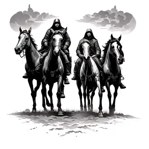 four horsemen of the apocalypse riders tattoo design idea