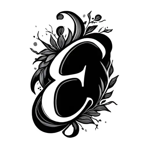 Cursive E tattoo design idea