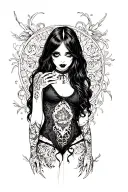 big titty goth girl tattoo design idea