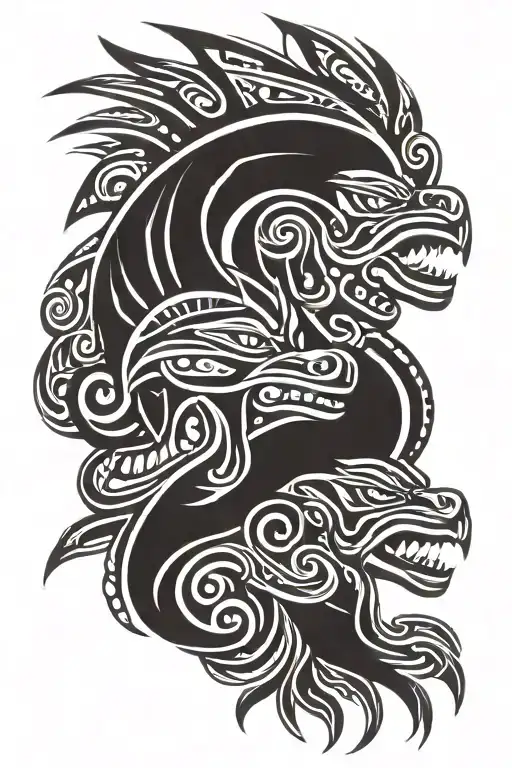 two headed haida two spirit tattoo design idea