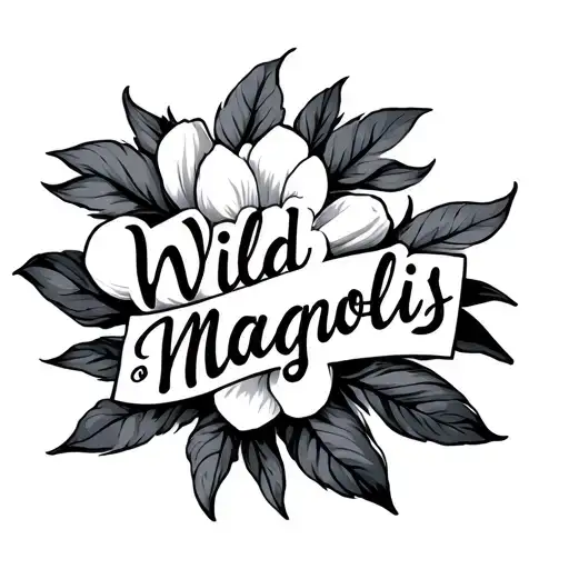 forearm tattoo idea, wild magnolia wording, 18 wheeler tattoo design idea