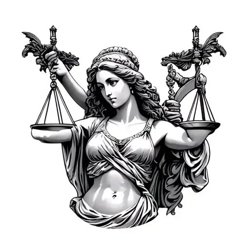 Lady Justice tattoo design idea