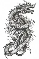 suicide awareness ribbon intertwined with red dragon tattoo design idea