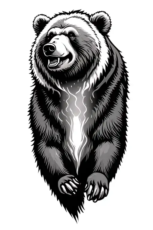 Rehkitz Grizzly Sonne tattoo design idea
