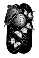 butterfly turtle and ladybug tattoos become one tattoo design idea