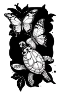 butterfly turtle and ladybug tattoos become one tattoo design idea