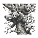 bear cubs in a tree tattoo design idea
