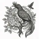 Phoenix Bird Inside A Tree Of Life tattoo design idea