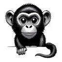 Cute Monkey tattoo design idea