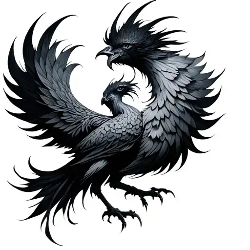 Feminine Phoenix tattoo design idea