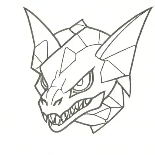 skull of Charizard Pokemon tattoo design idea