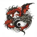 Yin Yang Dragon tattoo design idea