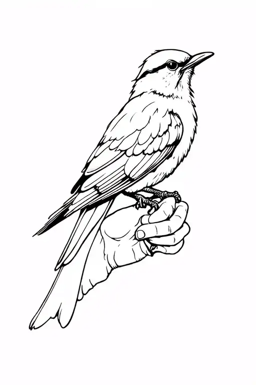 tatouage jack sparrow bird holding tattoo design idea