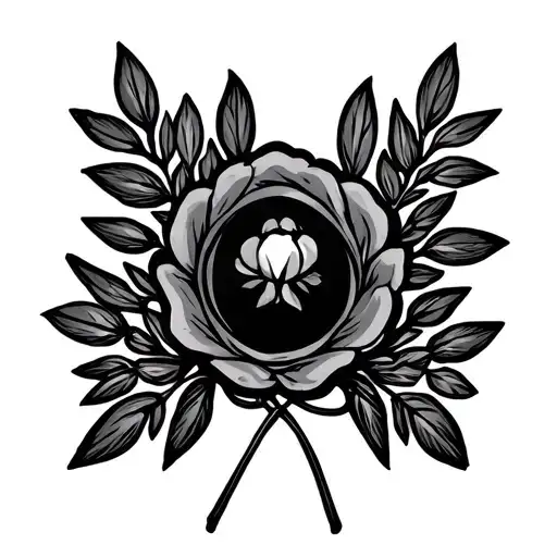 laurel wreath encircling tattoo design idea