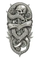 don't tread on me flintlock pistols crossing each other tattoo design idea