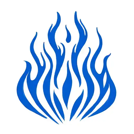 blue flames hestia tattoo design idea