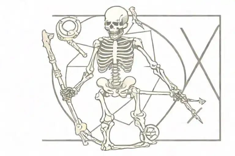 army combat medic skeleton with logo incorporated tattoo design idea