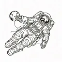 astronaut floating in space tattoo design idea