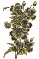 gold clover made tattoo design idea