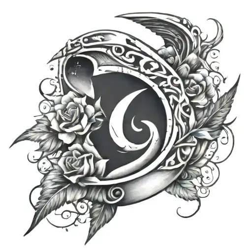 seven stones in a sickle tattoo design idea