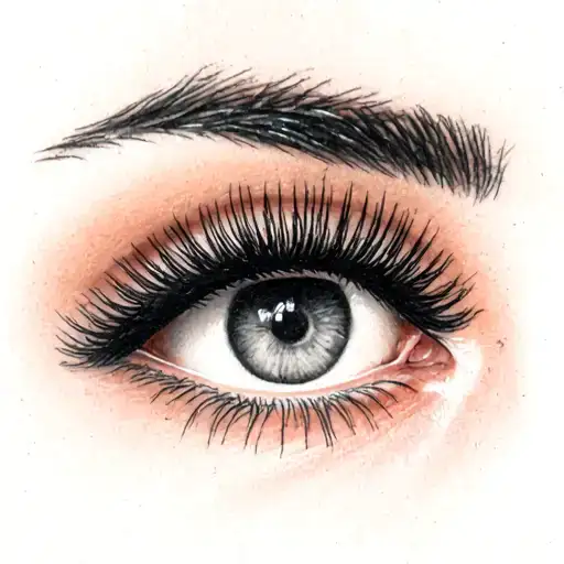 a woman's eyelashes tattoo design idea