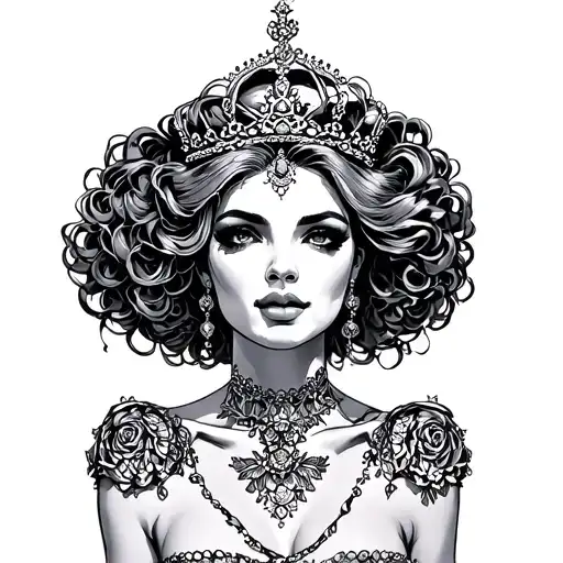 Queen, sex, anal, squirt tattoo design idea