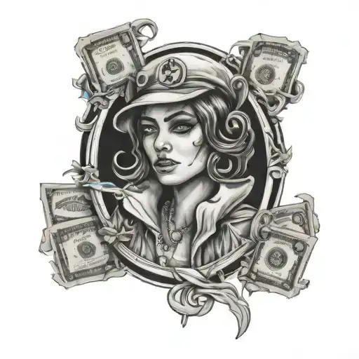 omerta money girls drugs tattoo design idea
