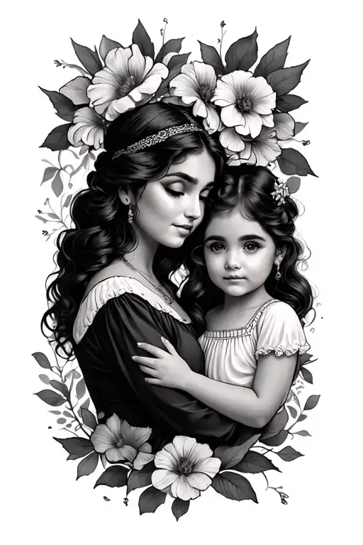 Aunt And Niece tattoo design idea