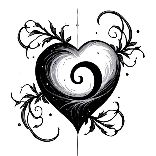 semicolon inside a heart tattoo design idea