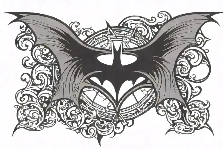 batman logo incorporated tattoo design idea