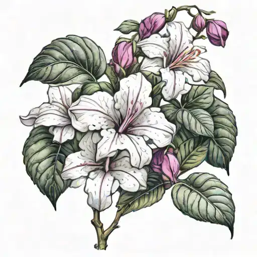 bougainvillea blooming vine tattoo design idea