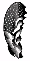 American flag tattered crusader looking tattoo design idea