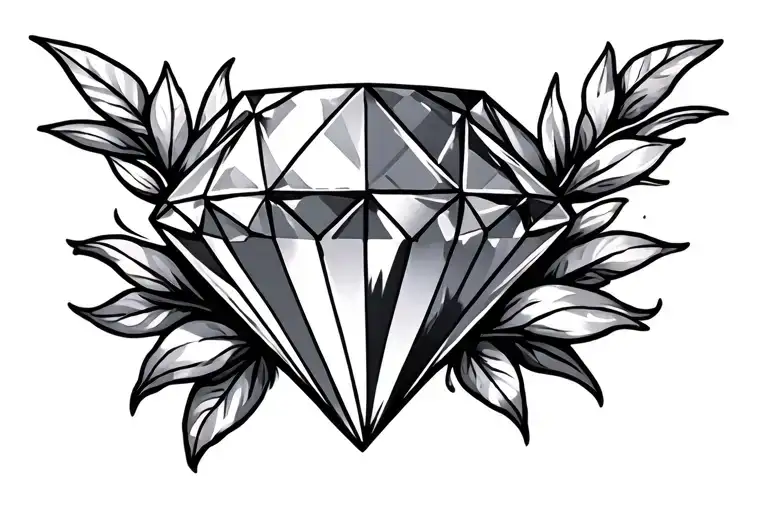 diamond jewel tattoo design idea