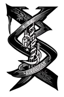 Kurdistan text tattoo design idea