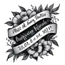 Child names and birth dates tattoo design idea