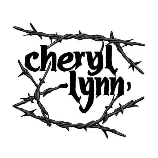 "cheryl-lynn " barbed wire name tattoo tattoo design idea